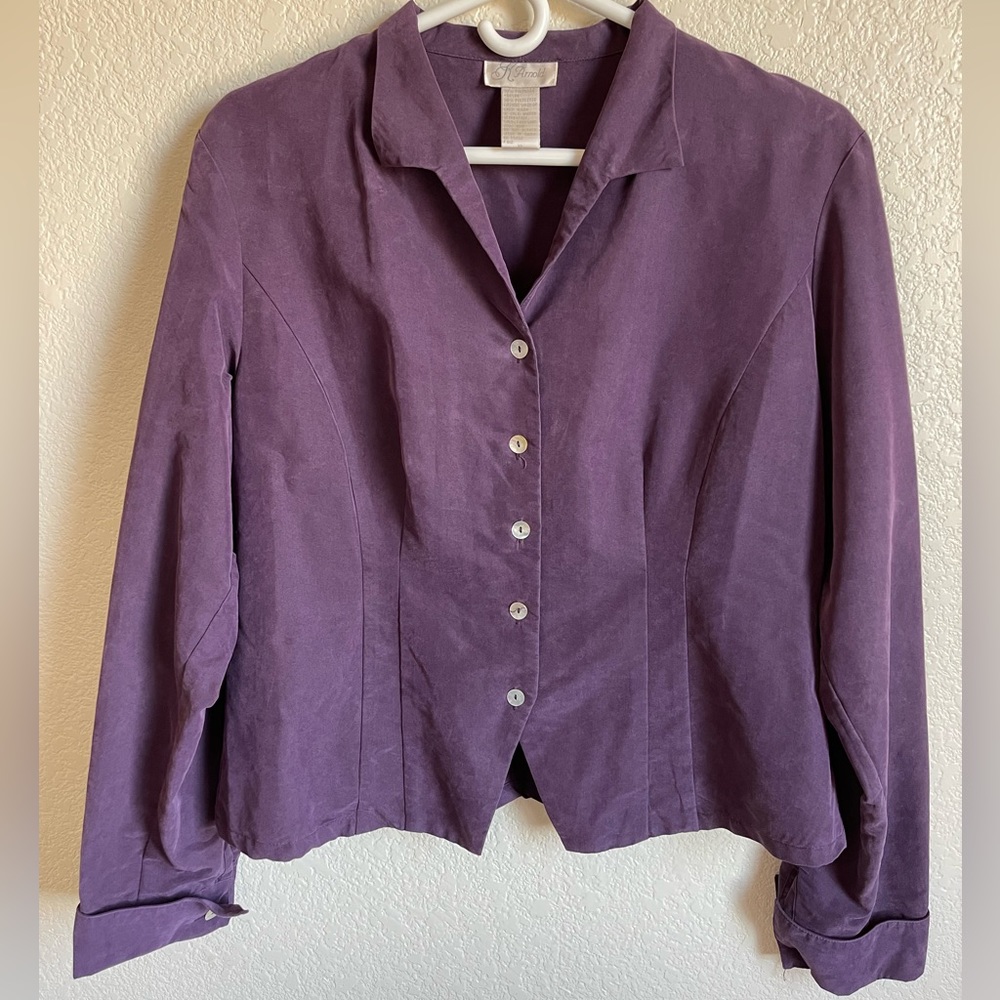 K Arnold xl purple button down top
